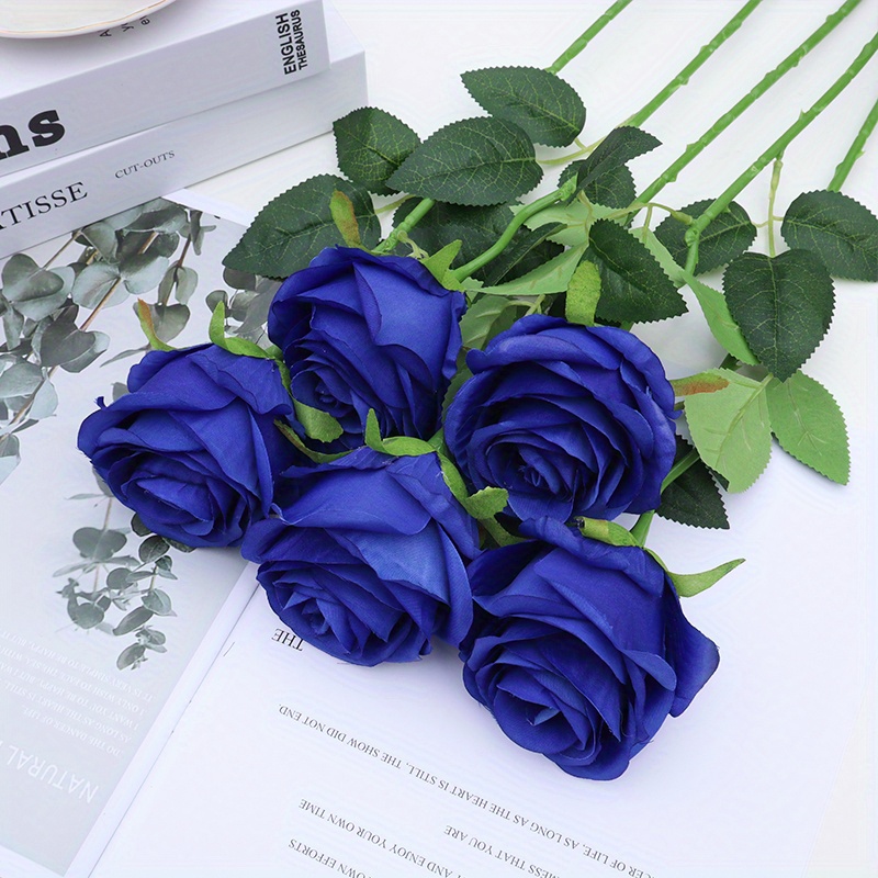 Royal Blue Flowers Glitter Roses 100 Flowers for Bridesmaids