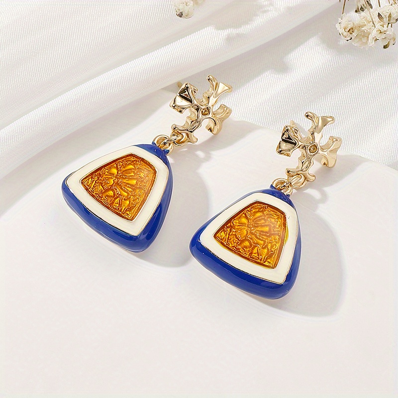 Lapis Small Hollow Hoop Earrings in Gold/blue