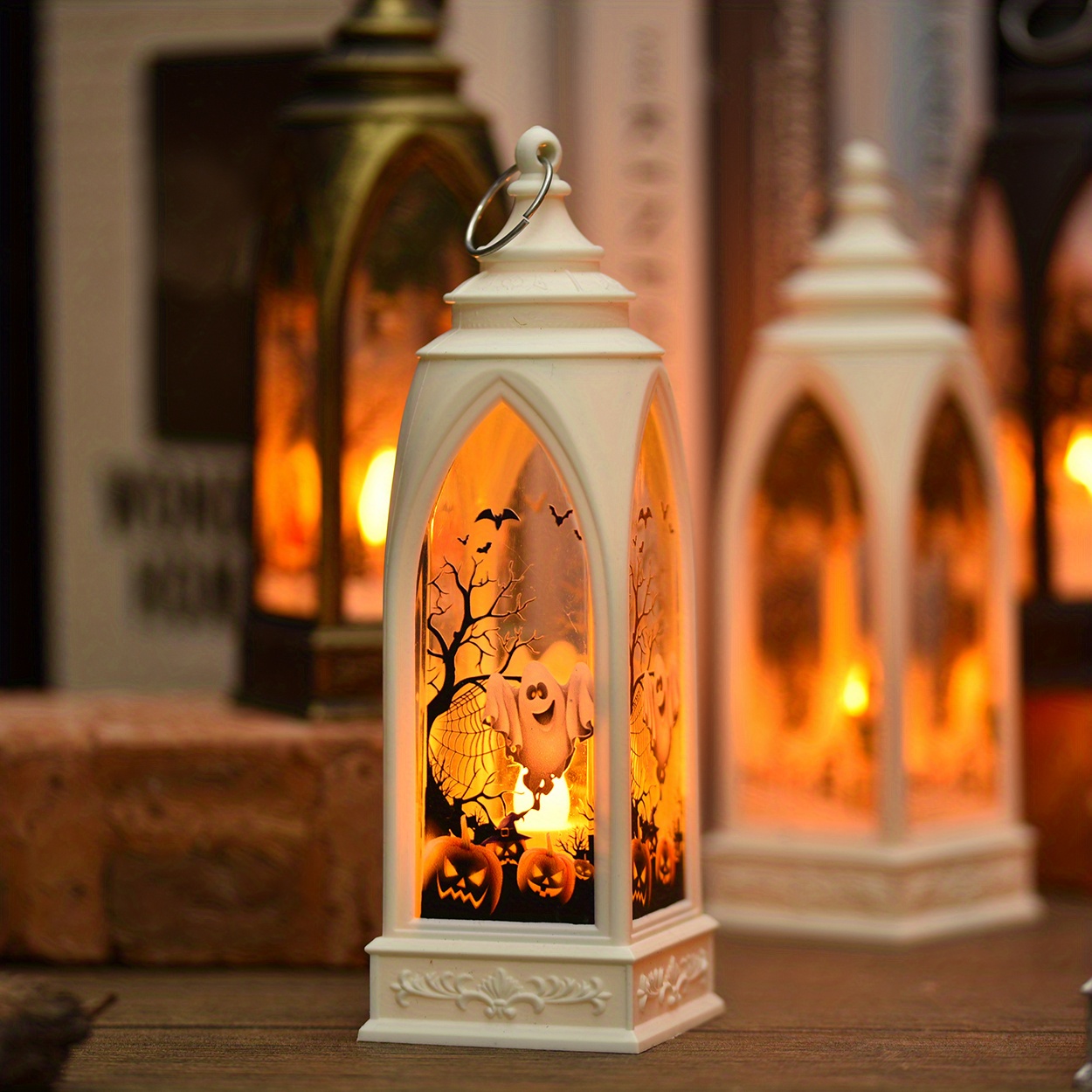 1Pc Ramadan Lantern Decorative Candle Holders,Battery-Powered LED
