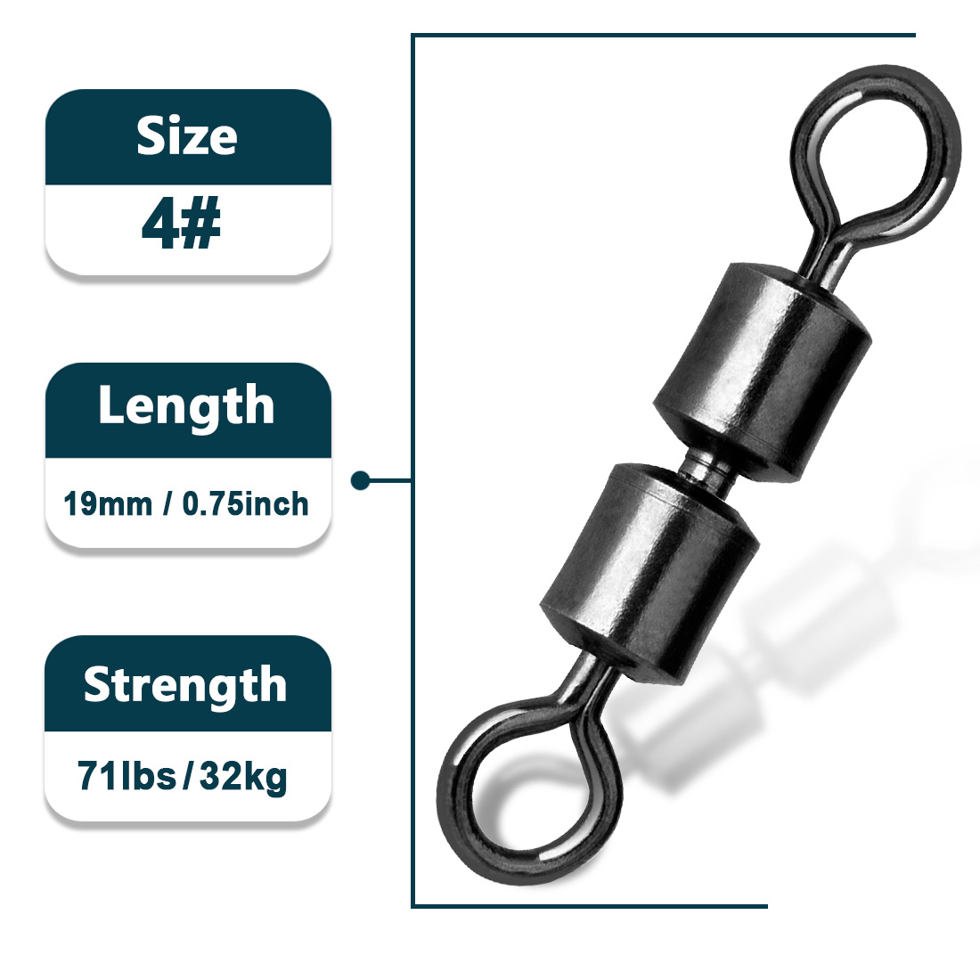 15pcs High Strength Fishing Snap Swivels Ball Bearing Swivels Stainless  Fishing Swivels Saltwater Corrosion Resistance Barrel