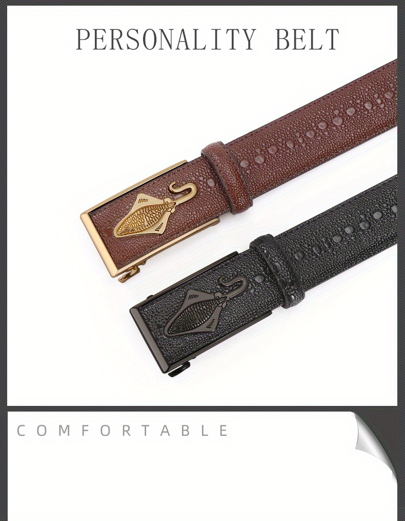 New Men's Pearl Crocodile Pattern Leather Belt Fashion Cool
