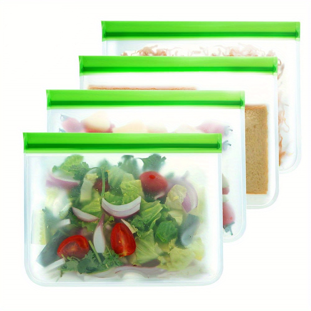 Silicone Food Storage Bag, Reusable Stand Up Zip Shut Bag, Leakproof  Containers, Fresh Bag, Food Storage Bag, Fresh Wrap Ziplock Bag - Temu