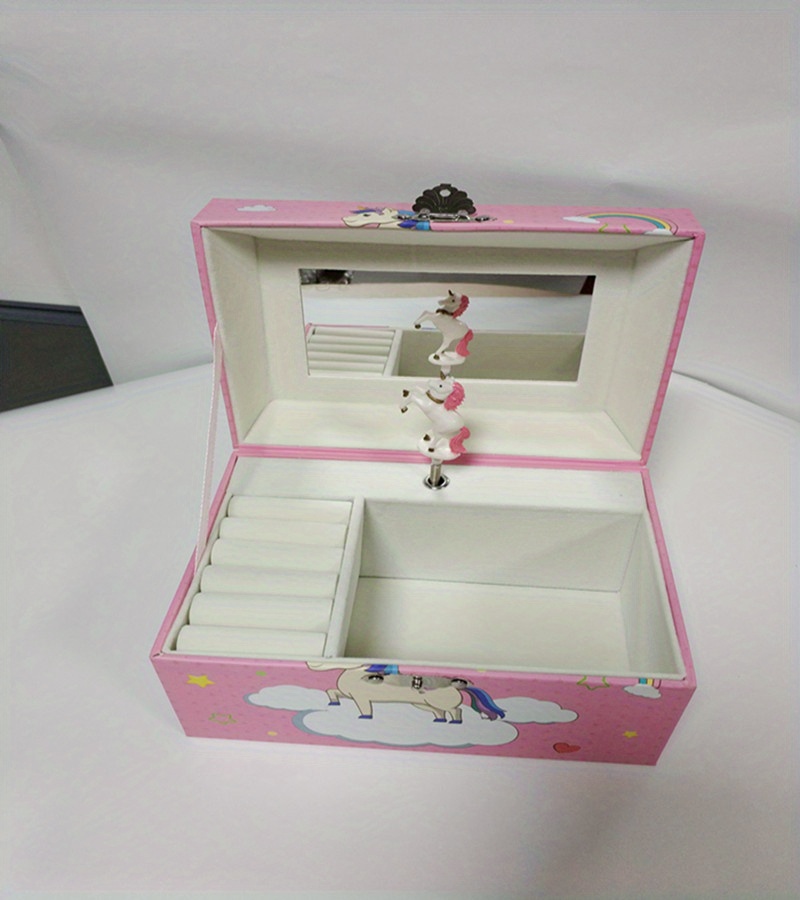 Unicorn Princess Music Box Mechanical Jewelry Storage Box - Temu