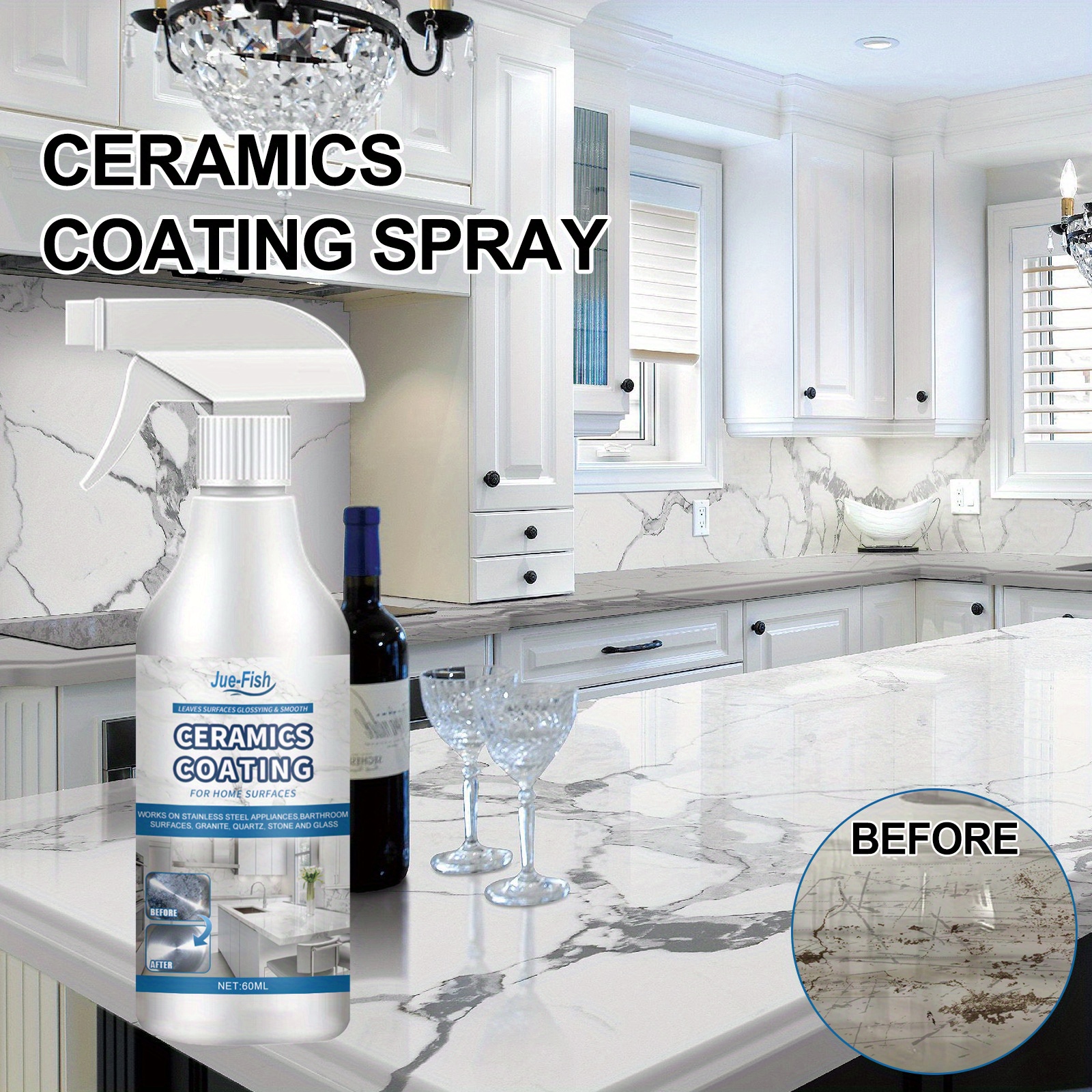 Surface Lock Home Ceramic Coating for Stainless Steel - Prevents Fingerprints on Appliances, Countertops and Any Hard Surface in Your Life - Made in