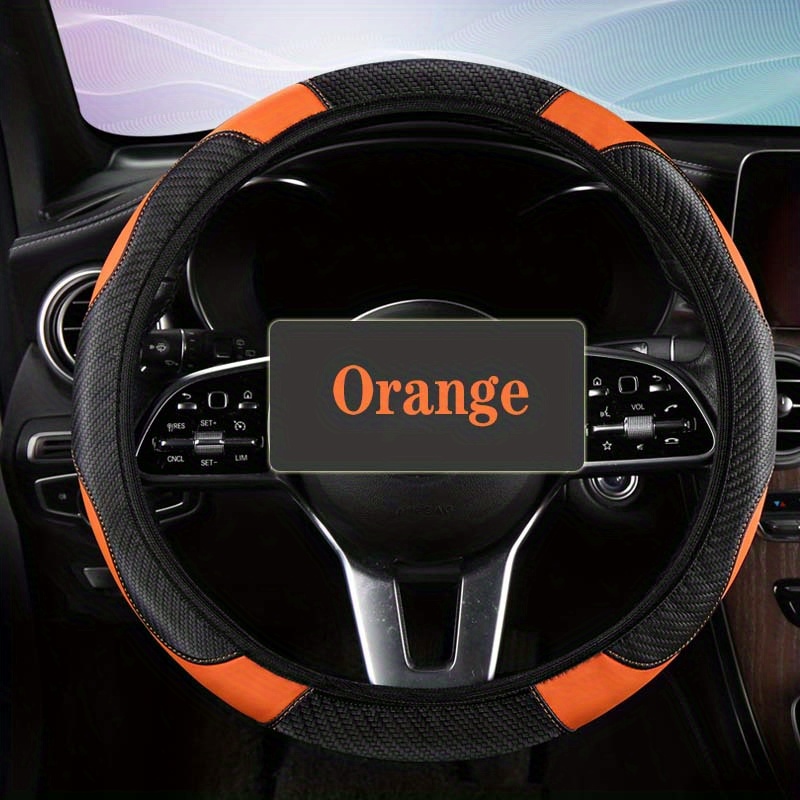 TEMU Pu Leather Car Steering Wheel Cover Without Strap, Non-slip Sweat-absorbing Cute Car Wheel Cover For All