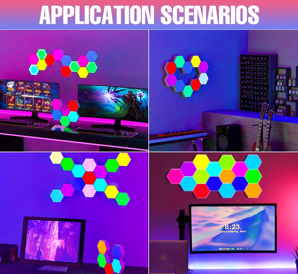 Colorful Rgbw Honeycomb Led Wall Light Remote Control Usb - Temu