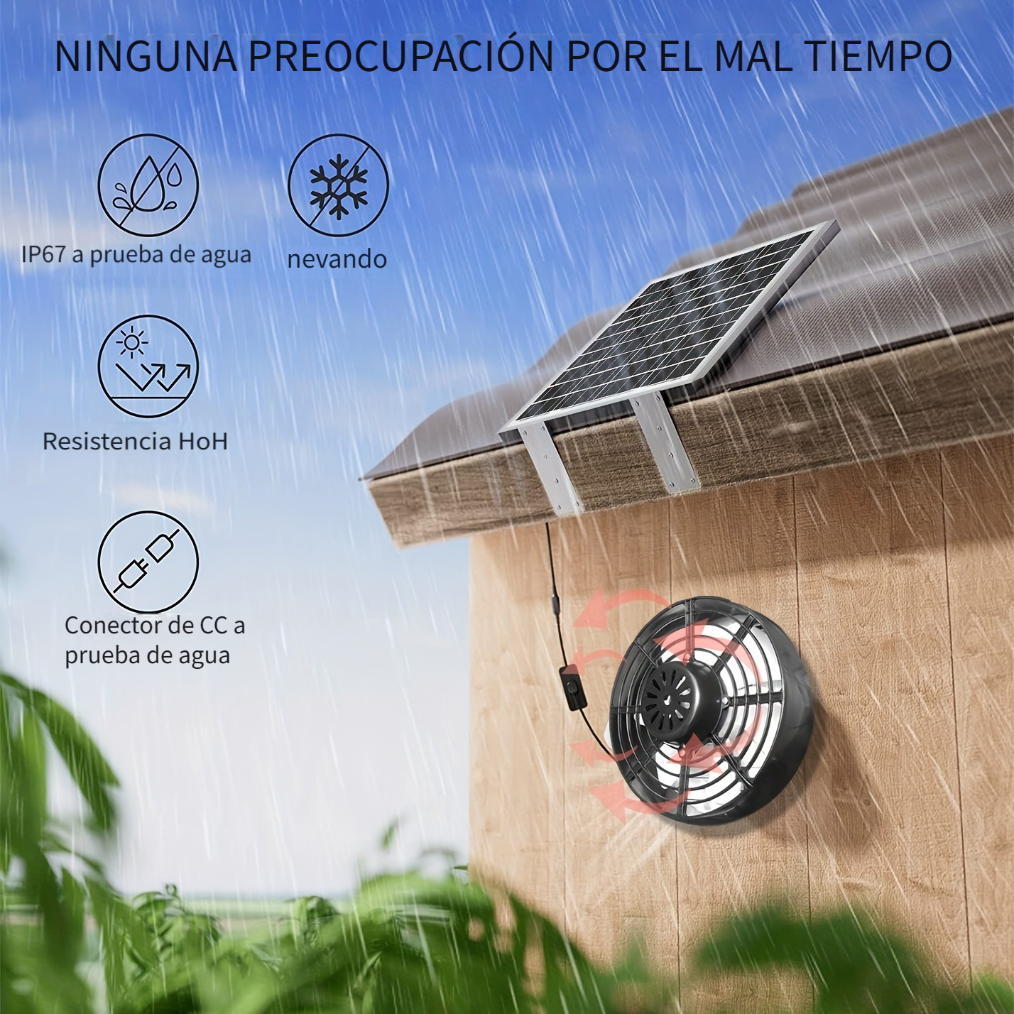 Ventilador Solar Triple Para Auto Extractor De Aire Portátil