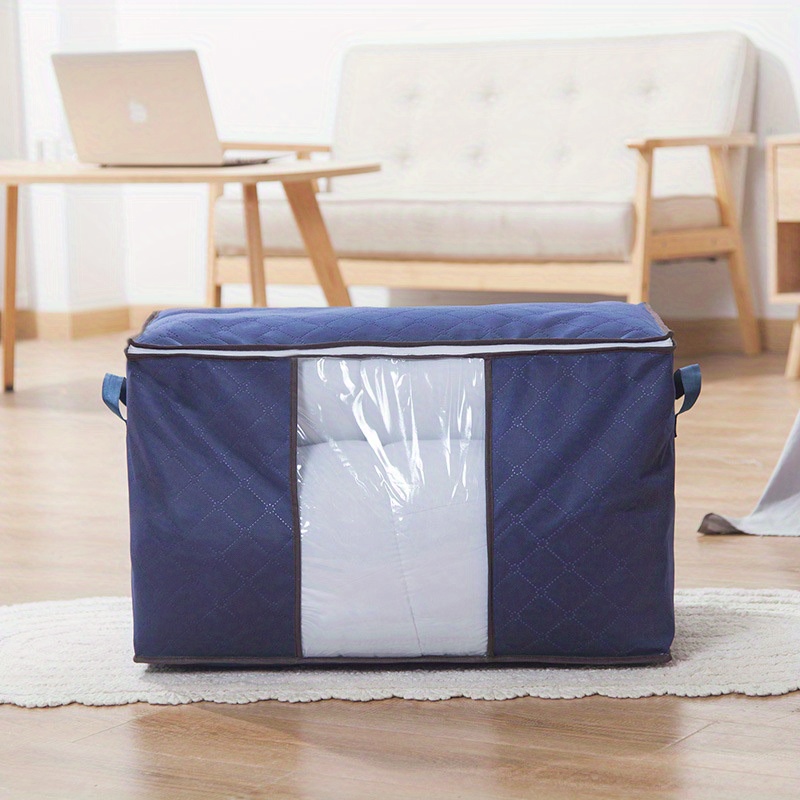 Portable 2Pcs Clothes Storage Bag 90L Large Capacity - Blue in 2023
