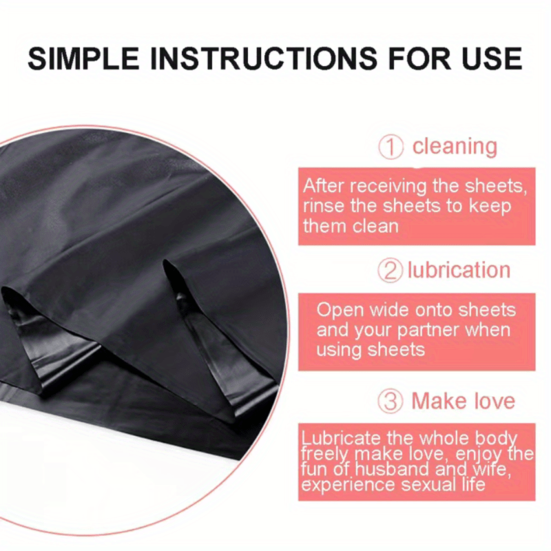 1PC Thin Fun Bed Sheet Waterproof Bed Sheet SM Bed Sheet Massage Isolation Bed  Sheet Black Waterproof PVC Cloth Entertainment Spa, Bundled with SM Games,  Essential Oil Massage Reusable