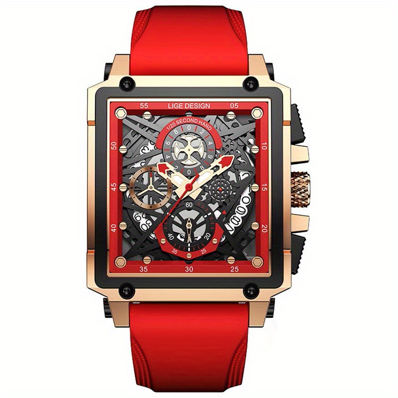 New Lige Boy s Watches Top Brand Luxury Hollow Square Sport Temu