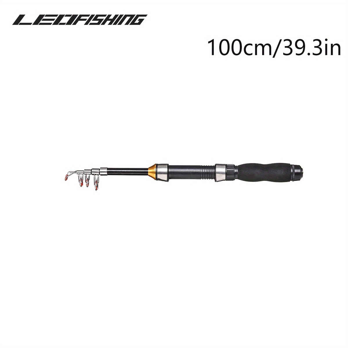 Leofishing Black Short Mini Fishing Rod Portable Telescoping - Temu Canada