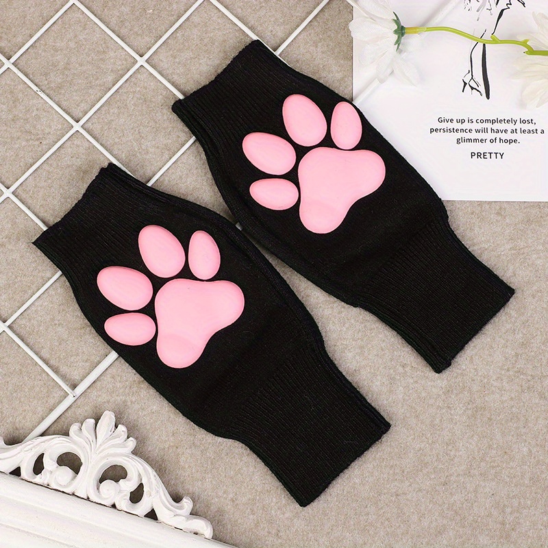 Image of 3d Cat Paw Gloves, Cute Cat Plush Fingerless Gloves For Women, Thermal Cat Claw Gloves For Parties, Holidays, Girlfriend