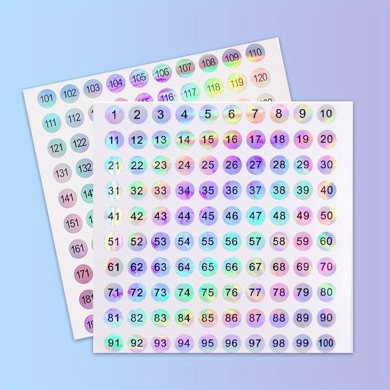  1 to 200 Number Stickers Self-Adhesive Waterproof