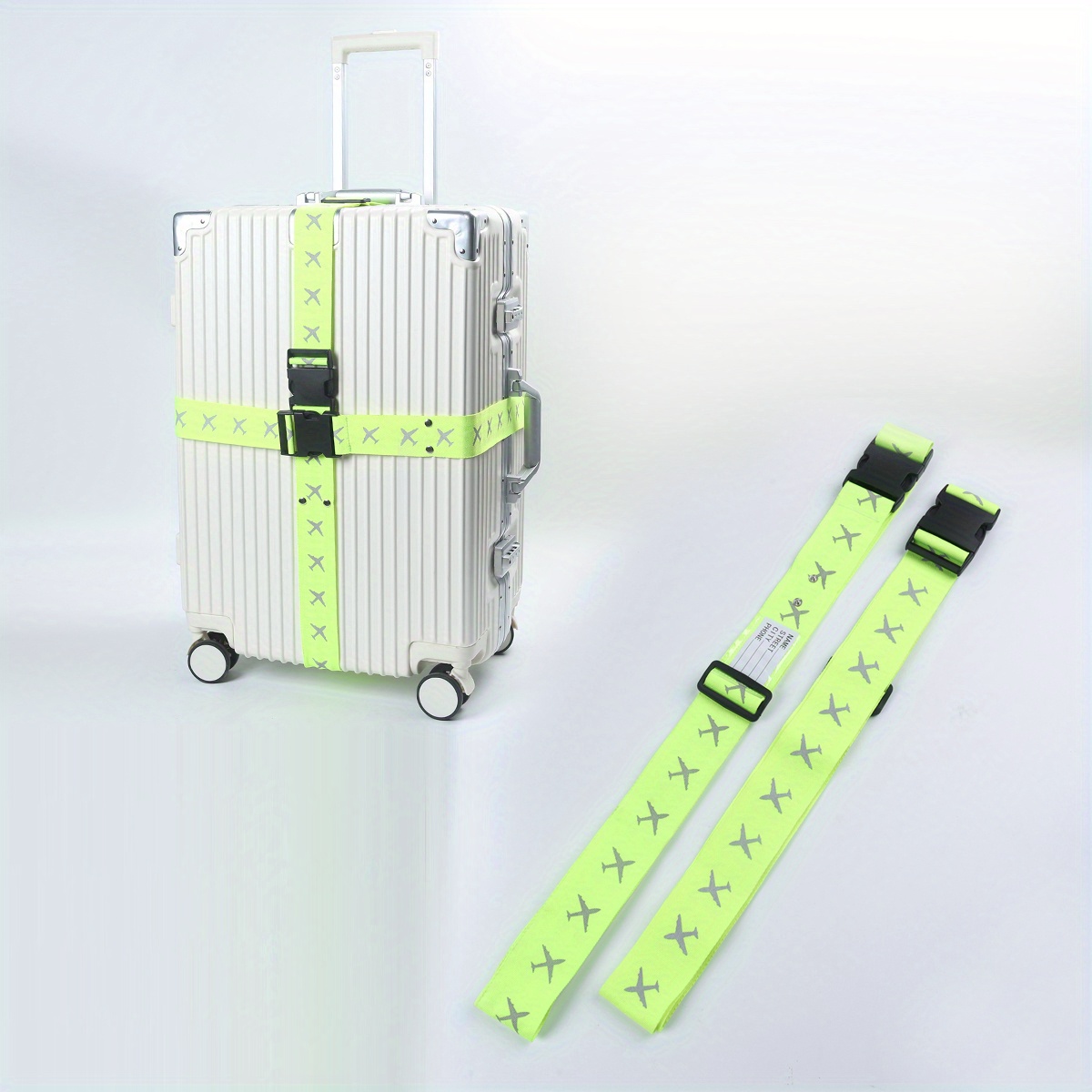 Detachable Reflective Cross Luggage Strap, Luminous Airplane