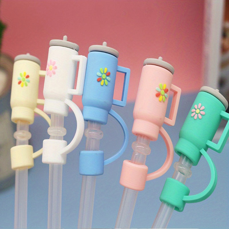 SILICONE SEALING STRAW Plug Reusable Drinking Dust Cap Cartoon Plugs Tips  Co F5❤ $2.33 - PicClick AU