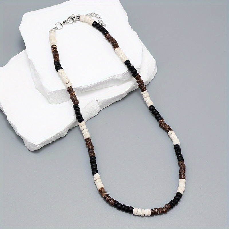 Coconut Shell Turquoise Necklace, Boho Style for Men & Women