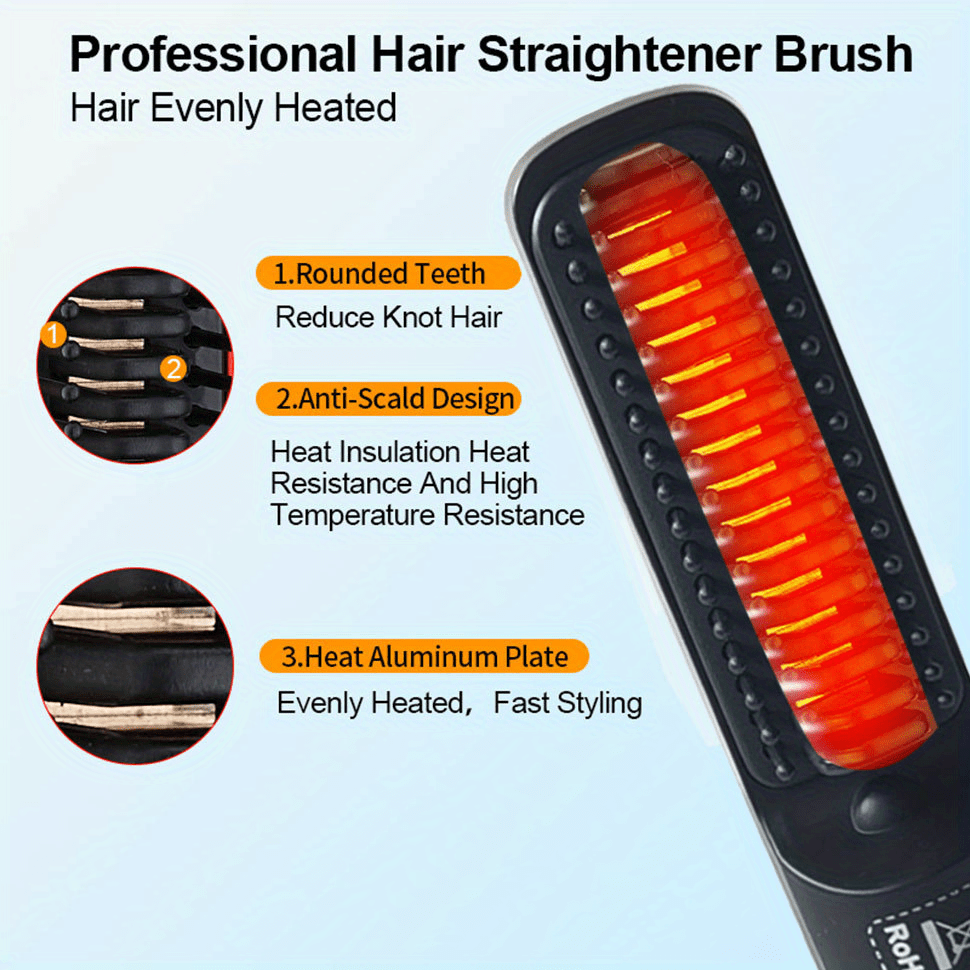 2 in 1 hair straightener and curler hair straighteners hair styling appliances wireless portable straightener comb clothes iron hot curler details 2