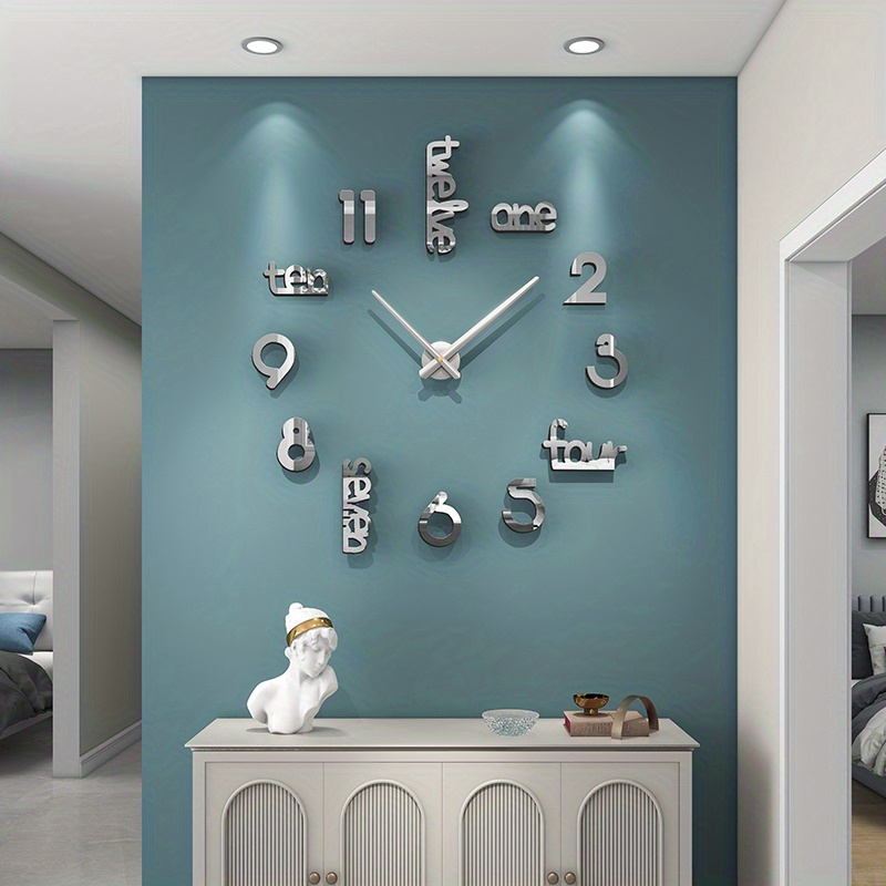 Moderno reloj de pared 3D sin Marco tamaño grande, para proyectos hazlo tú  mismo reloj de pared decoración hogar para salón o recámara