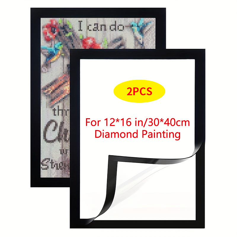 NAIMOER 2Pack Diamond Painting Frames, Frames for 12x16in/30x40cm Diamond  Painting Canva, Magnetic Diamond Art Frame Self-Adhesive, Diamond Painting