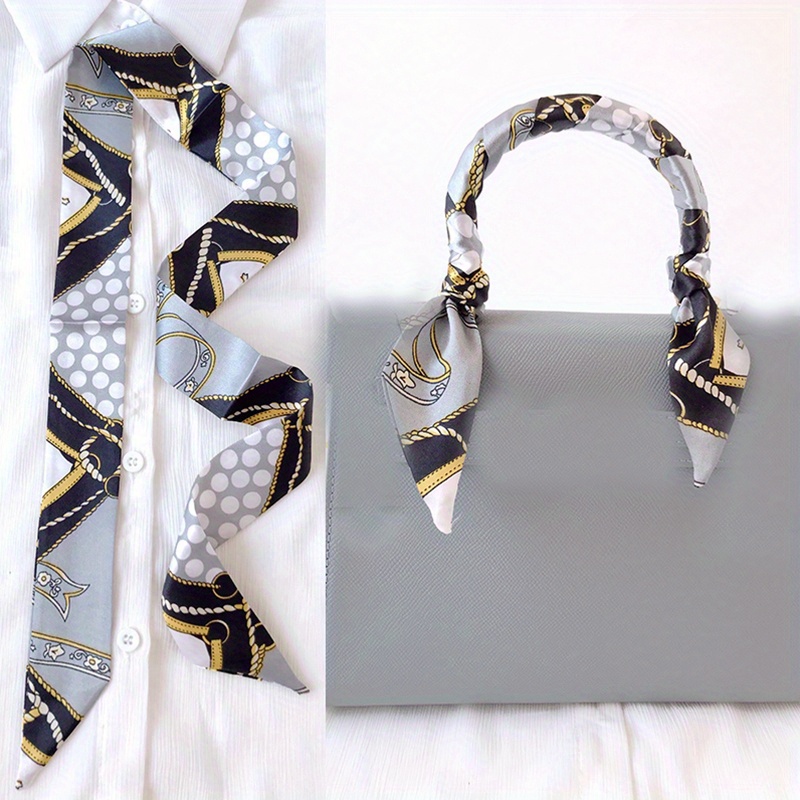 Woman Thin Imitation Silk Scarf Long Hair Strip Headband Neckerchief  Fashion Bag Handle Ribbon Scarf Female Tie - Temu New Zealand