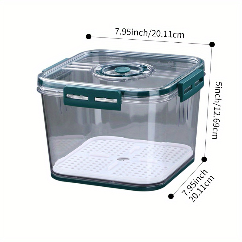 3pcs Refrigerator Fresh Storage Containers Double-layer Organizer with  Filterable Basket Airtight Lid , Storage Box for Vegetable Fruit