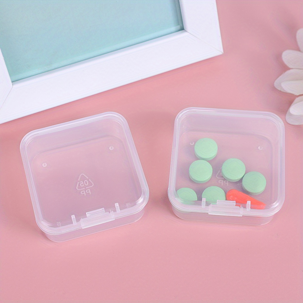 Transparent Square Small Plastic Containers Storage Box Lid - Temu Japan