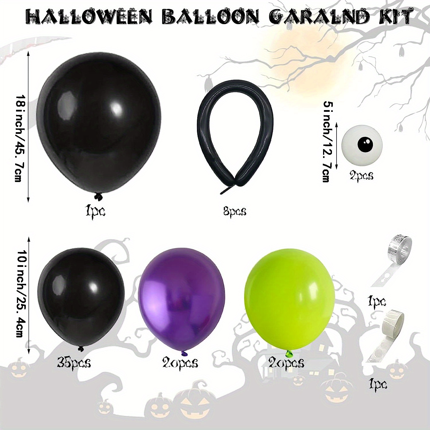 Halloween Balloon Arch Garland Kit Diy Balloons Big Spider Temu