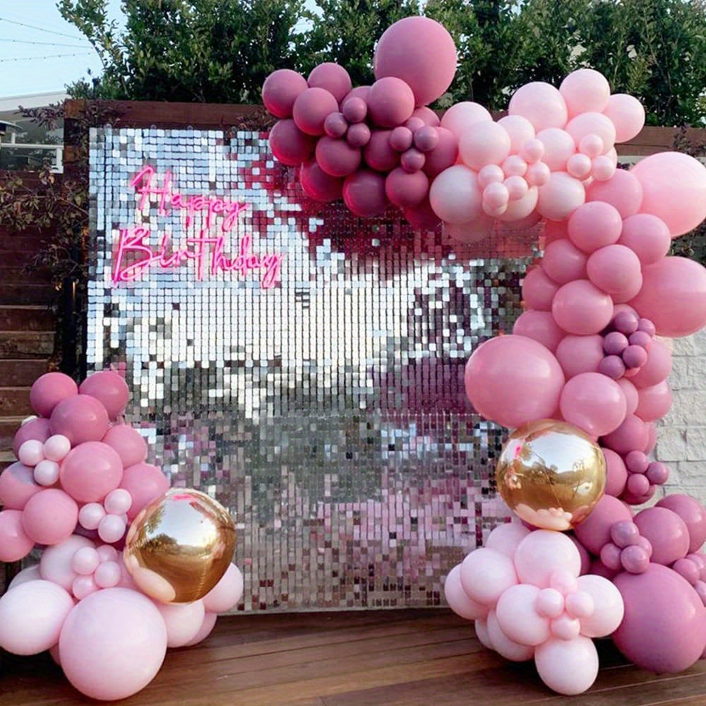 Set, Conjunto De Arco De Guirnalda De Globos Rosas Con Globos Metálicos  Rosados ​​Y Dorados Para Fiesta Temática De * Cumpleaños Para Niñas Baby