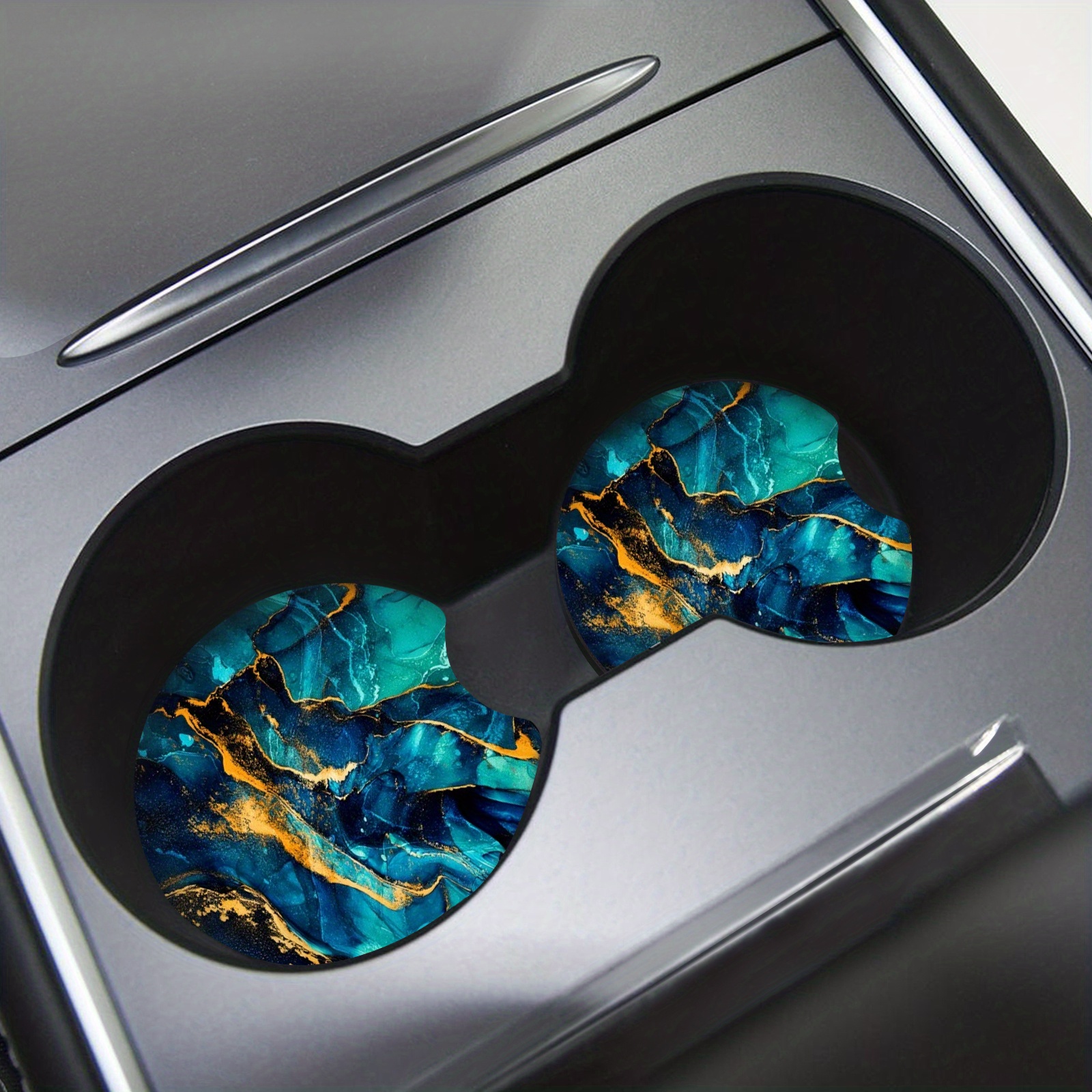 Blue Marbled Foam Coaster Absorbent Car Drink Use Coaster Temu Ireland