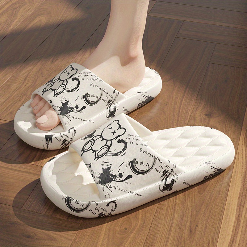 Women s Cute Cartoon Print Slides Super Soft Sole Open Toe Temu