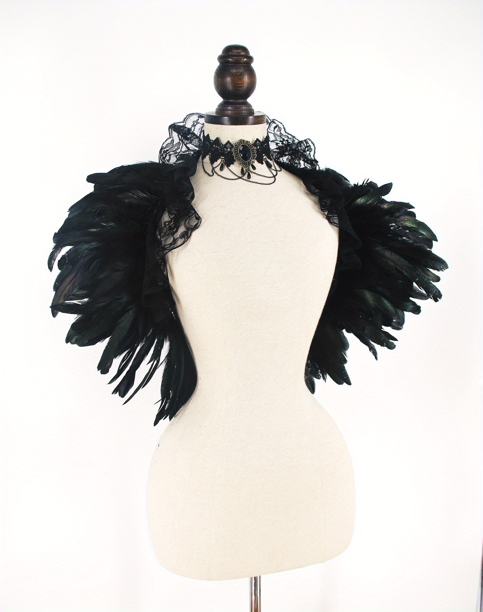 Gothic Dark Style Faux Feather Lace Accessories Sexy Temu