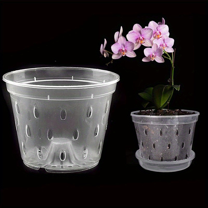 Lot de 5 pots de fleurs en plastique blanc de 15 cm avec trou de drainage  et soucoupe pour intérieur et extérieur, rose, fleur, orchidée, aloès,  cactus, herbes