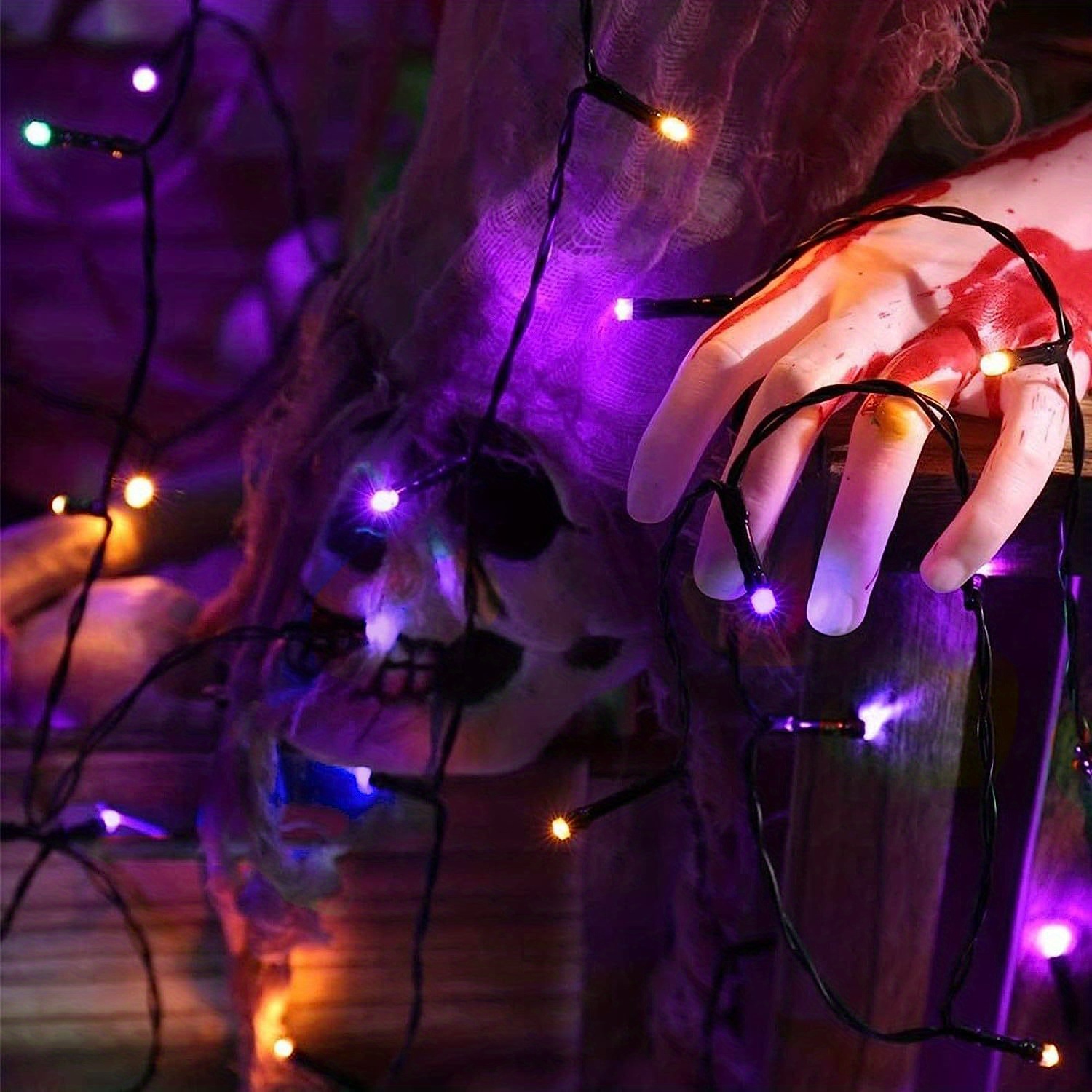 4,5 m 30 luces LED de Pesadilla antes de Navidad, luces de cadena de  Halloween 8 modos de carga USB Luz impermeable