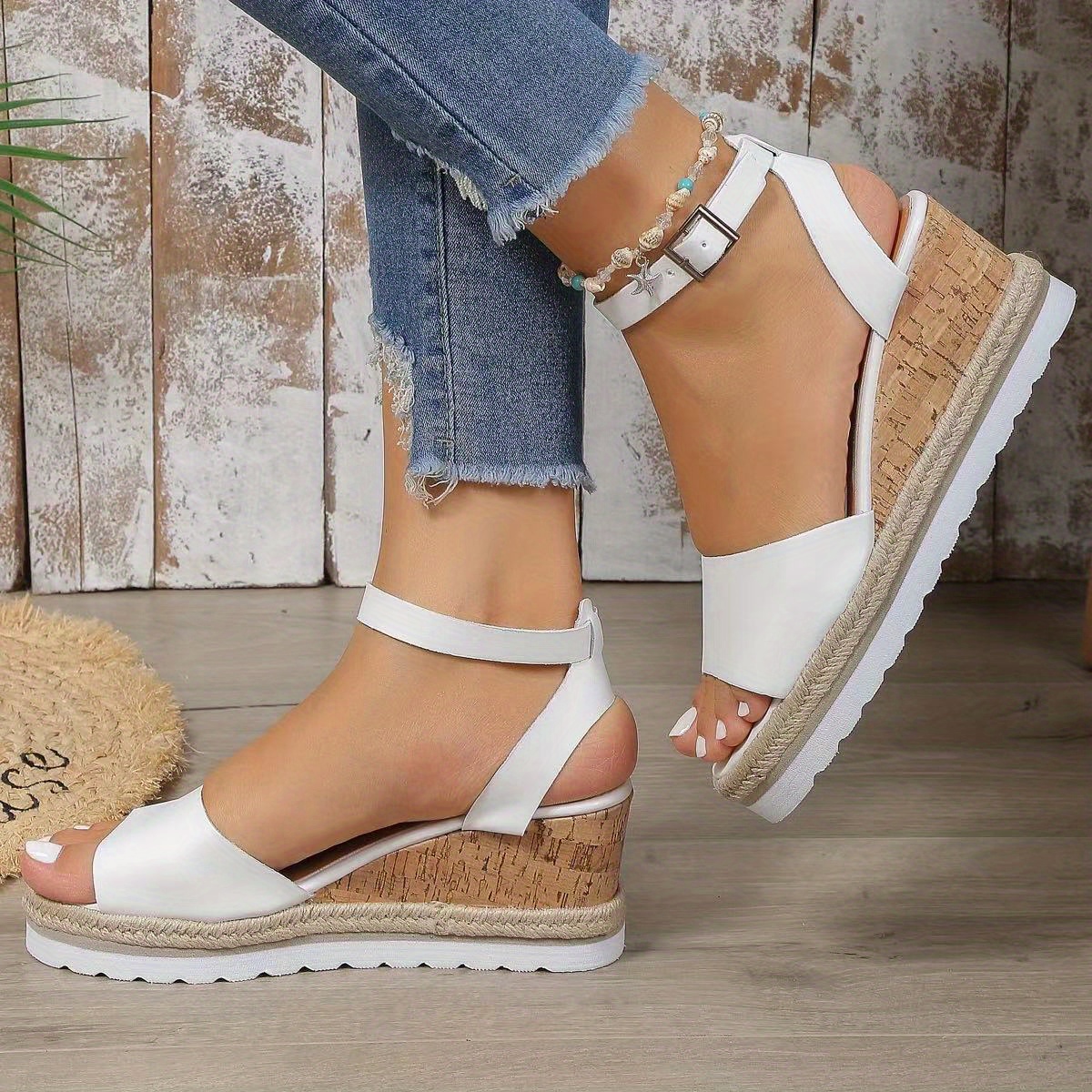 Women's Trendy Wedge Sandals Stylish Buckle Strap Platform - Temu