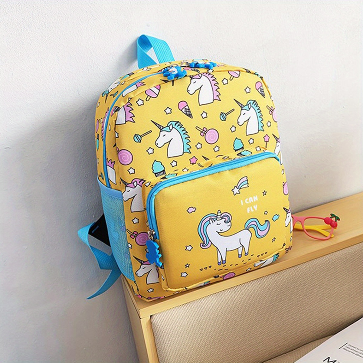 Unicorn Dinosaur Print Backpack for Kids