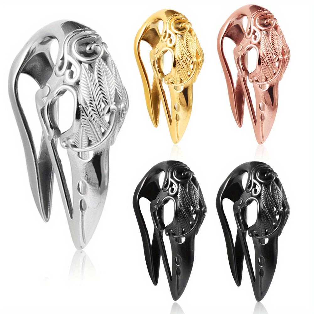 Stainless Steel Flower And Leaf Big Bird Head Ear Hanging Weight