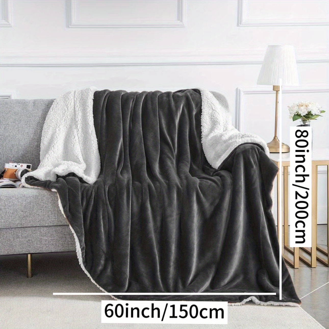 Cozy Sherpa Fleece Blanket Soft Warm Throw Couch Bed Sofa Temu