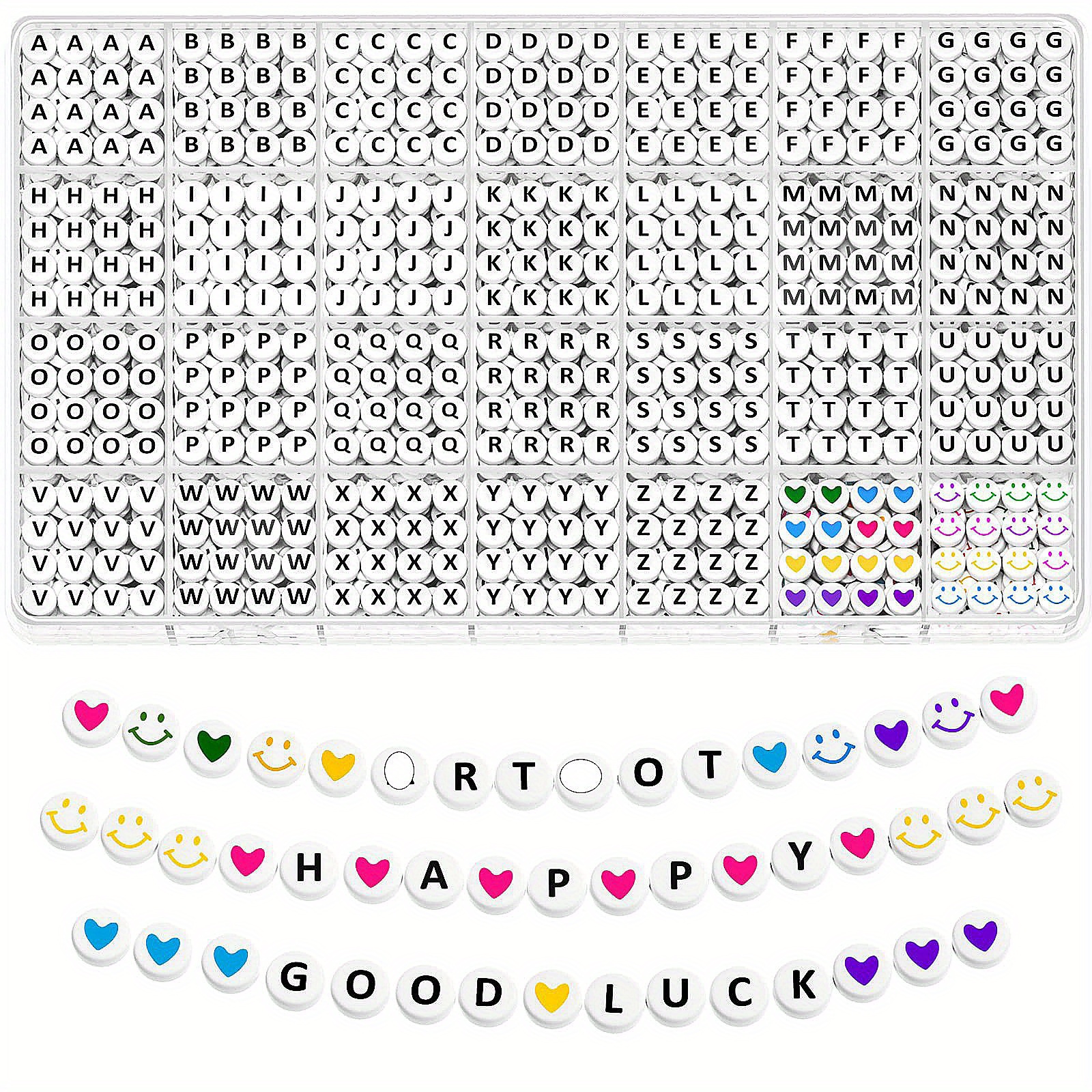 Colorful Letter Beads For Jewelry Making, 28 Style Round A-z