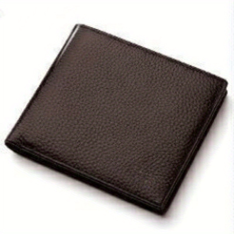 Men's Litchi Embossed Short Wallet Money Clip