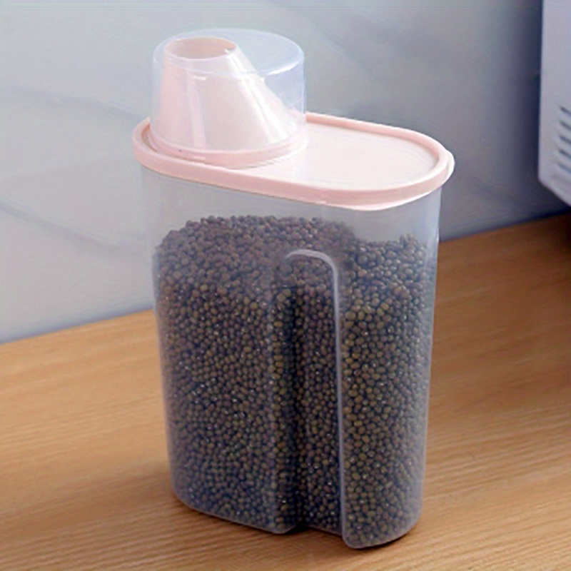 1pc Portable Plastic Food Storage Box, Clear Cereal Storage