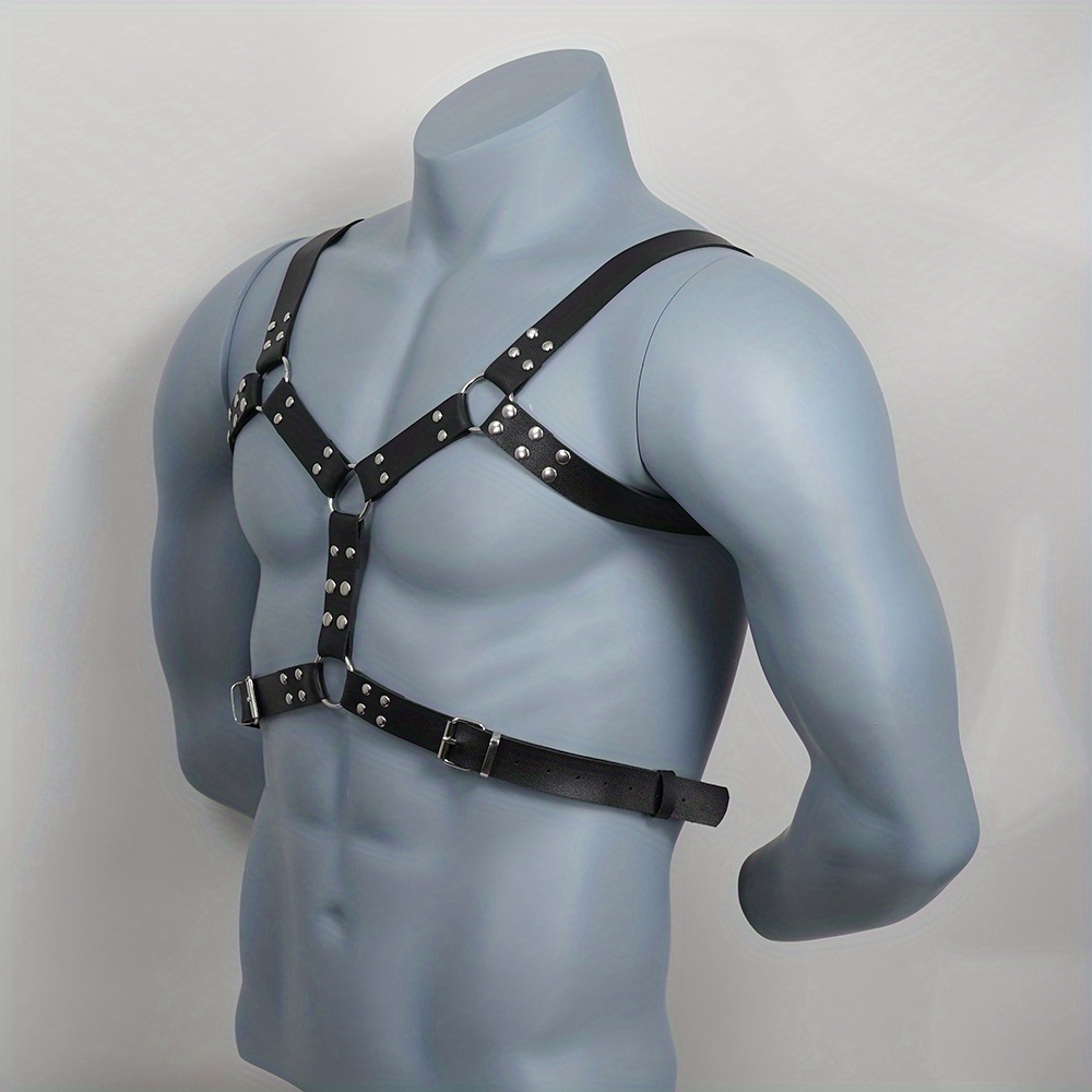 1pc Sexy Men's Chest Harness Bondage Lingerie Fashion Punk Gothic Body  Harness Adjustable Belt Rave Costume Clubwear Sex Toy Accessories For Men,  Boyf