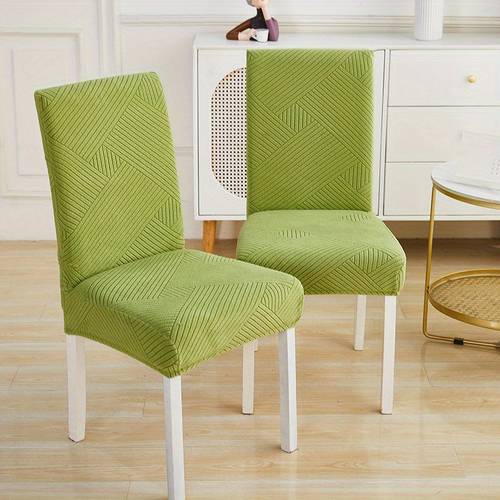 2pcs dustproof polyester dining chair slipcover protect your enhance