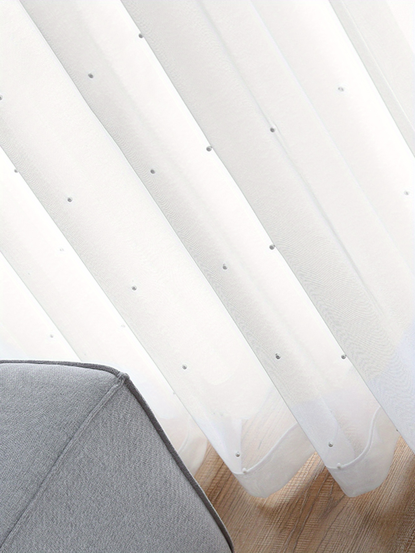 1pc translucent white chiffon sheer curtain for living room and bedroom soft and breathable window treatment for home decor details 4