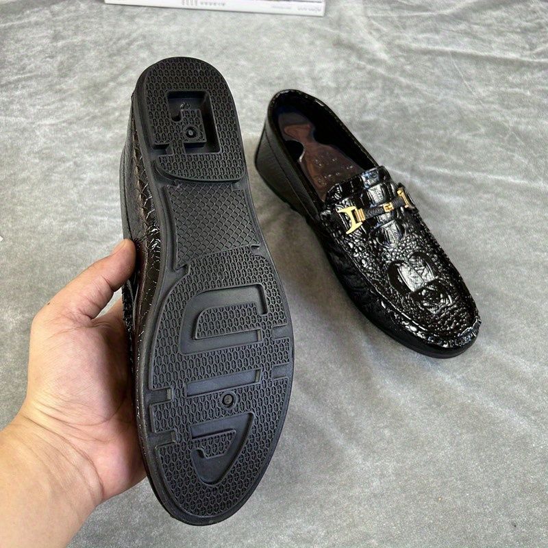 Mens Slip On Loafers Casual Crocodile Effect Pu Leather Shoes, Buy More,  Save More