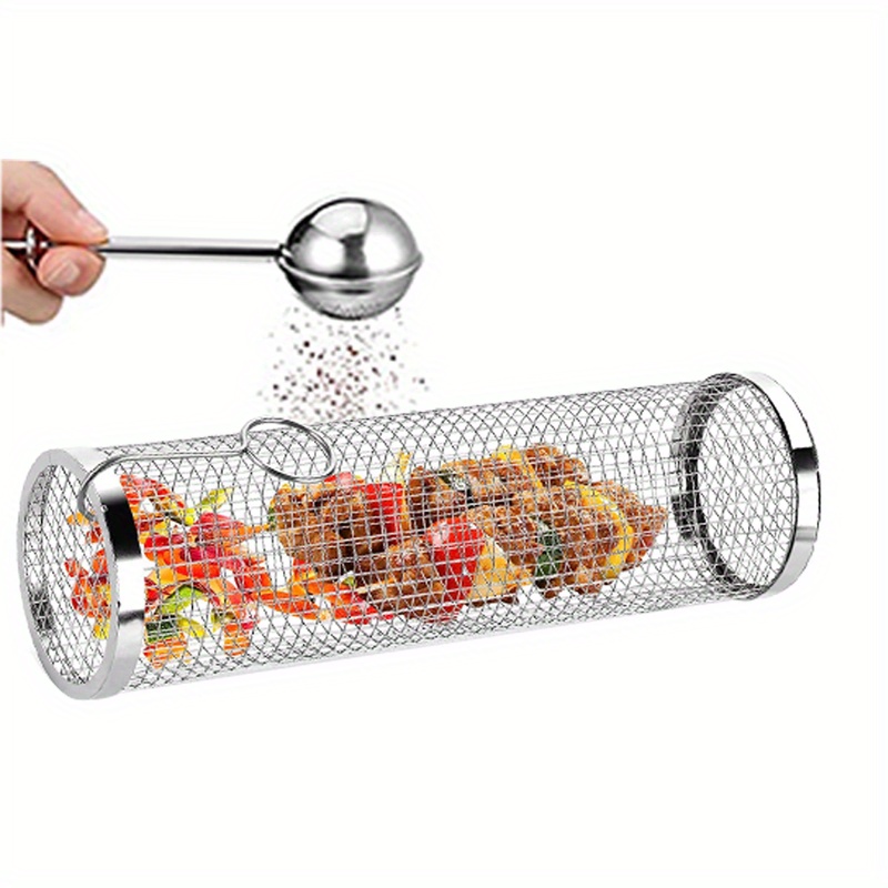 Stainless Steel Bbq Cage Grill Cage Seasoning Filter Bbq - Temu