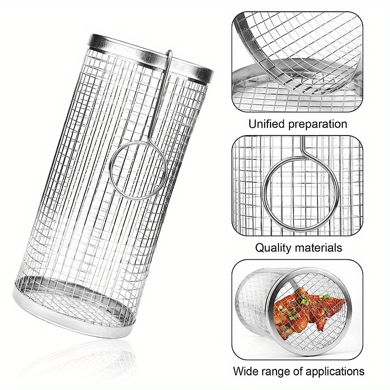 Stainless Steel Bbq Cage Grill Cage Seasoning Filter Bbq - Temu