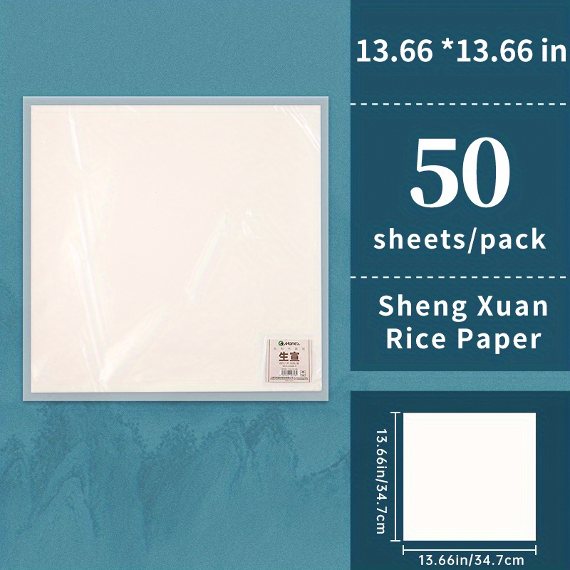 Handmade 100 sheets of raw rice paper ink-absorbing art supplies