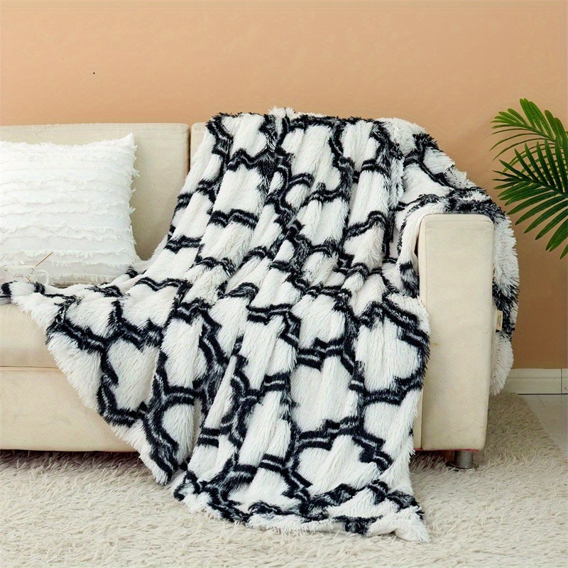 Super Soft Microfibre Winter White Blanket 130x160cm Sofa Throw