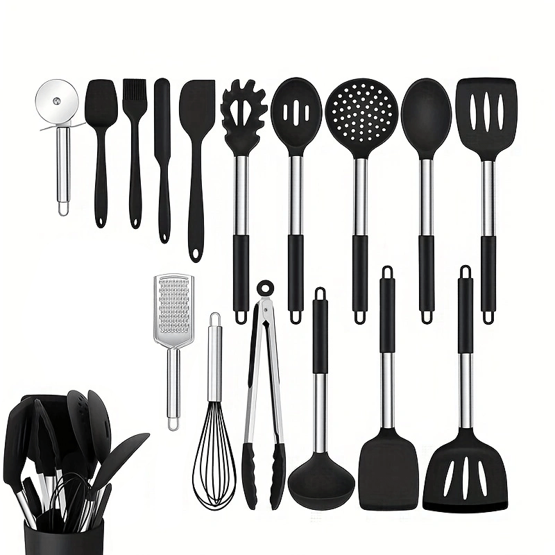 42pc Kitchen Utensil Set with Holder Cooking Turner Spatula Whisk