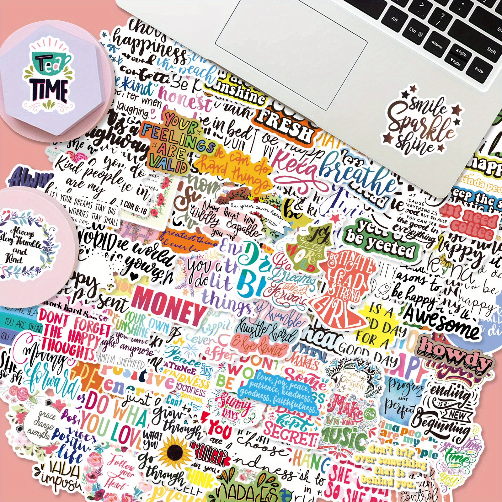 Inspirational Stickers,150Pcs Motivational Stickers for Water Bottles  Positive Quote Stickers for Journaling Scrapbook Aesthtic Waterproof Vinyl  Laptop Stickers for Teens Adults Kids Teachers 